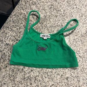 I.AM.GIA i am gia elia green crop top with purple logo